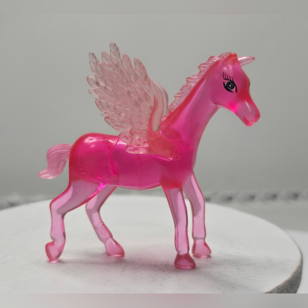 Pink Pegasus Horse Hard Plastic Translucent Toy